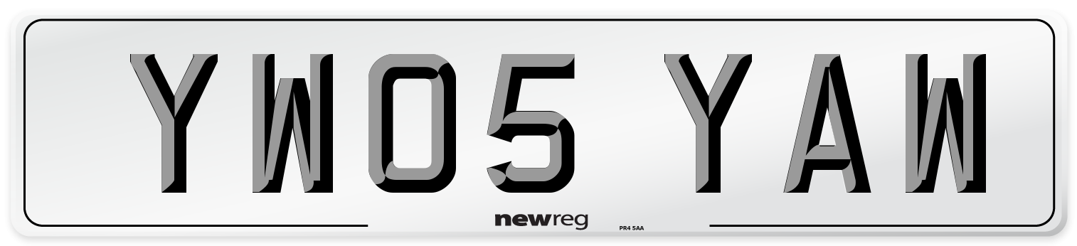 YW05 YAW Number Plate from New Reg
